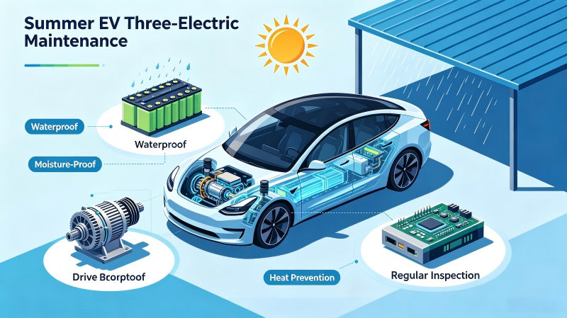 Как ухаживать за батареей, электродвигателем и электронной системой управления электромобиля в жаркое и влажное лето Как ухаживать за батареей, электродвигателем и электронной системой управления электромобиля в жаркое и влажное лето