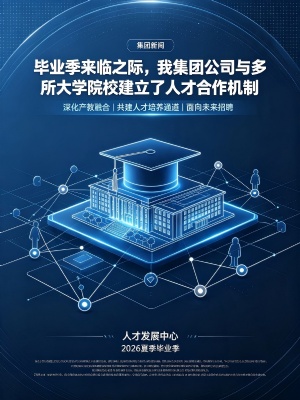毕业季来临之际，我集团公司与多所大学院校建立了人才合作机制