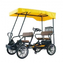 Cheap Battery-assist Bikes Surrey Rickshaw Bike Tourists Attraction 4 Seat Sightseeing Tourism
