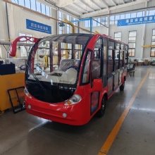 定制款高配带空调14座封闭款观光巴士